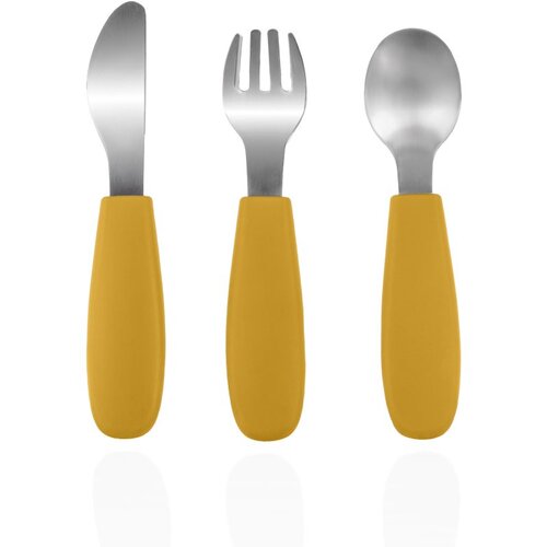 Zopa Silicone Children's Cutlery pribor za djecu 6 m+ Mustard Yellow 3 kom Cijene
