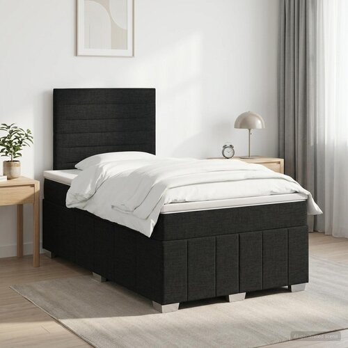  Boxspring krevet s madracem Crna 120 x 190 cm Tkanina Cijene