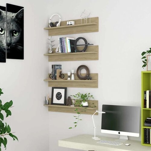  Zidne police 4 kom boja hrasta sonome 80x11 5x18 cm od iverice - Sonoma hrast 4 Cijene