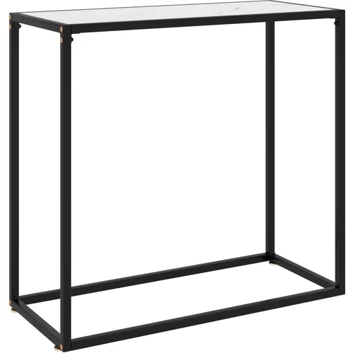  Konzolni stol bijeli 80 x 35 x 75 cm od kaljenog stakla