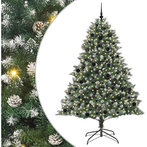 VidaXL Umjetno božićno drvce s stalakom Zelena 140 x 140 x 210 cm Slike
