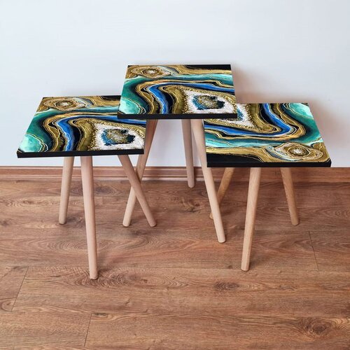 Hanah home 3Shp110 - multicolor multicolor nesting table (3 pieces) Cene