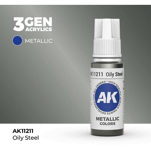 AK Interactive Oily Steel 17ml - 3rd Gen Akrilna Boja AK11211 Slike