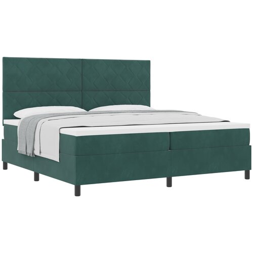 vidaXL Postelja z vzmetnico Temno zelena 200x200 cm Žamet, (22052181) Cene