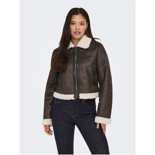 Only Women&amp;#039;s Dark Brown Faux Leather Jacket Betty - Women Slike