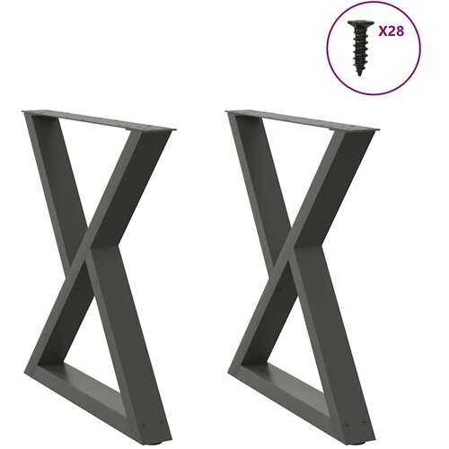 VidaXL Noge za blagovaonski stol 2 kom antracit 70x(72-73,3) cm čelik Slike