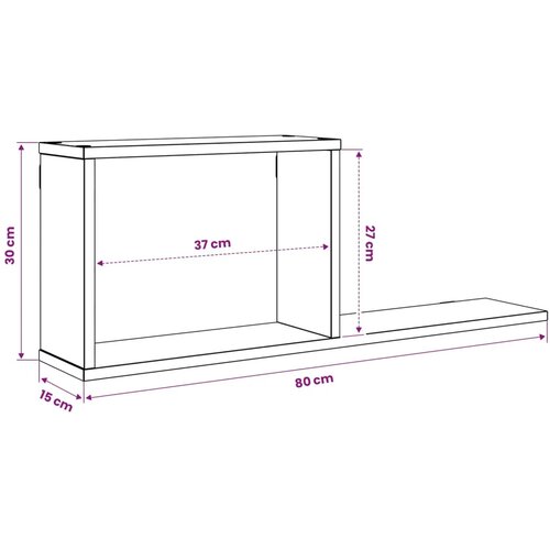  Plutajuće police 2 kom. Siva Sonoma 80 x 15 x 30 cm - Siva Sonoma 2 Slike
