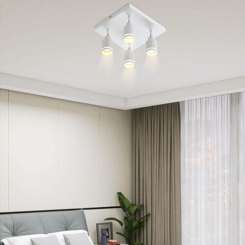Nettlife LED stropna svetilka, 4 kvadratnih reflektorja, bela, nastavljiva GU10, notranja kovinska, brez žarnice, (22116984) Cene
