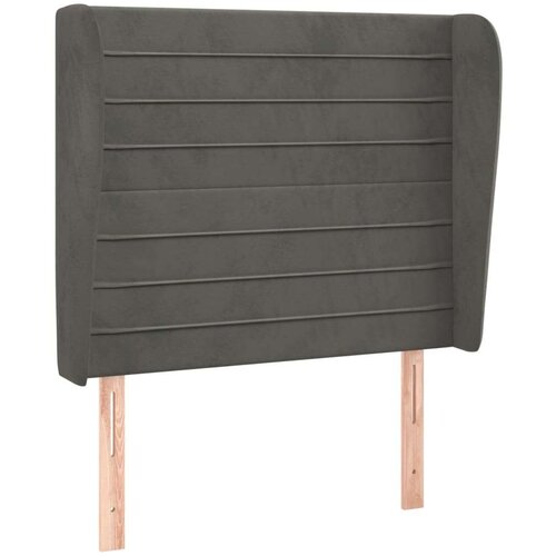  Uzglavlje s u&amp;scaron;ima tamnosivo 103x23x118/128 cm bar&amp;scaron;unasti Slike