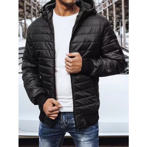 DStreet Men's quilted transitional black jacket TX4145