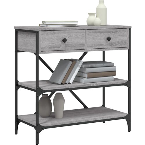  Konzolni stol siva boja hrasta 75x34,5x75 cm konstruirano drvo Slike