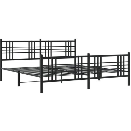 vidaXL Metalni okvir kreveta uzglavlje i podnožje crni 193x203 cm Cene