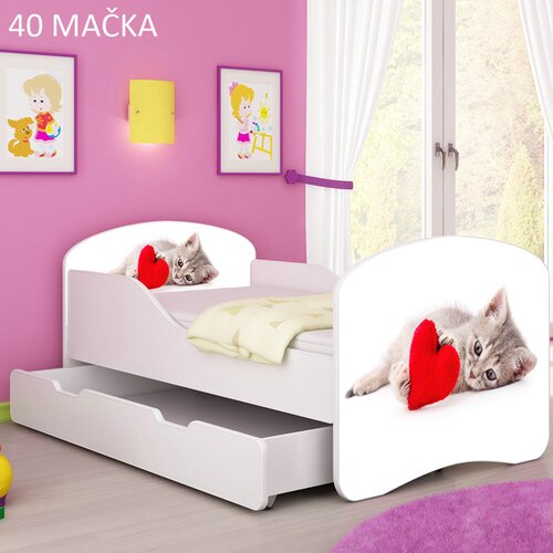 Dječji krevet ACMA s motivom + ladica 160x80 cm 40 Mačka Cene