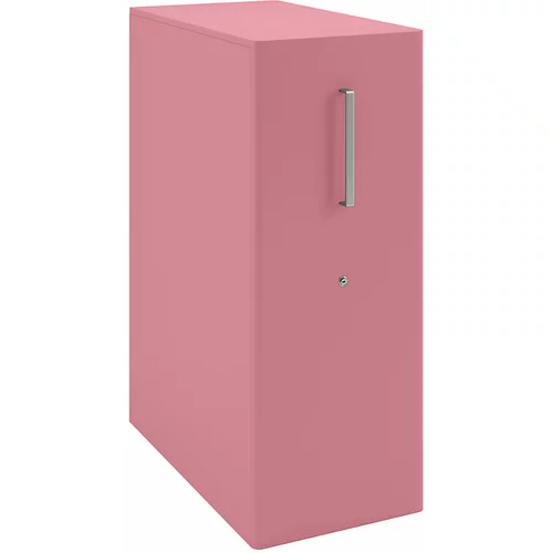 BISLEY Večnamenski predalnik Tower™ 4, s pokrovom in 1 oglasno desko, za postavitev na levo, 2 polici, roza barve
