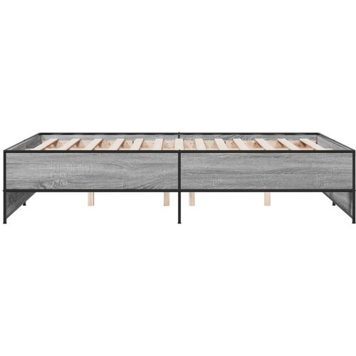 VidaXL Posteljni okvir siva sonoma 120x190 cm inženirski les in kovina, (21128131) Slike
