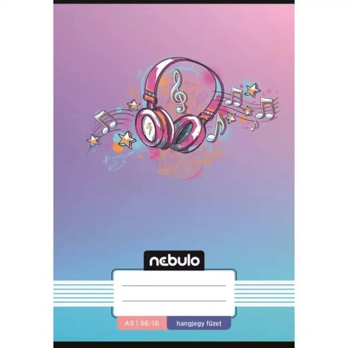 NEBULO Bilježnica za note A5 36-16 s djevojačkim uzorkom Slike