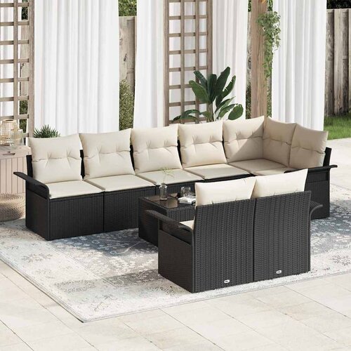  Sjedeća garnitura za vrt 9 kom. Crna poliratan 297,5 x 132,5 x 69 cm Cijene