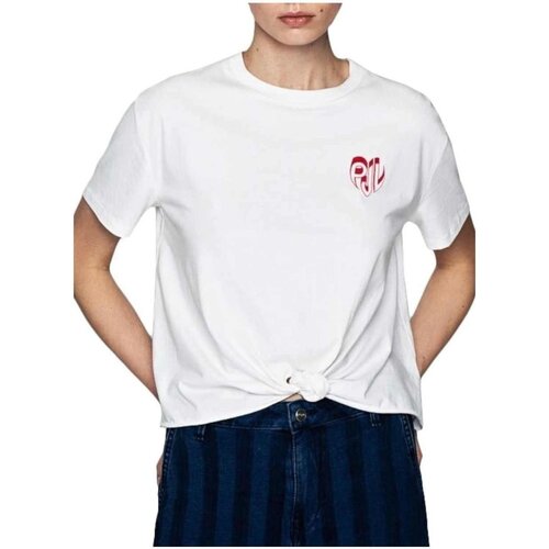 PepeJeans Majice s kratkimi rokavi PL504458 Bela Cene