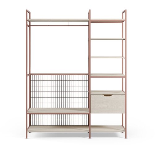 Marckeric Odprta jeklena garderobna omara v barvi terakote 140x179,5x40 cm Amara &amp;ndash; Slike