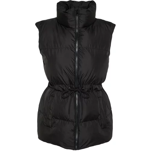 Trendyol Black Water Repellent Inflatable Vest with Shirred Waist