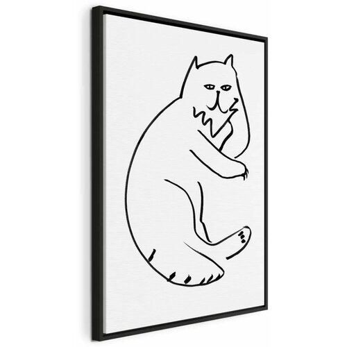  Slika - Cat Relaxing (1 Part) Vertical 60x90 U crnom drvenom okviru Cene