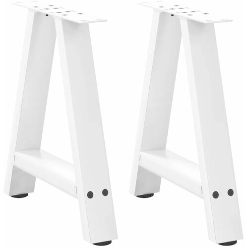 Furnova Noge kavne mize v obliki črke A 2 kosa Bela 50x(42-43) cm Jeklo, (21915137) Slike