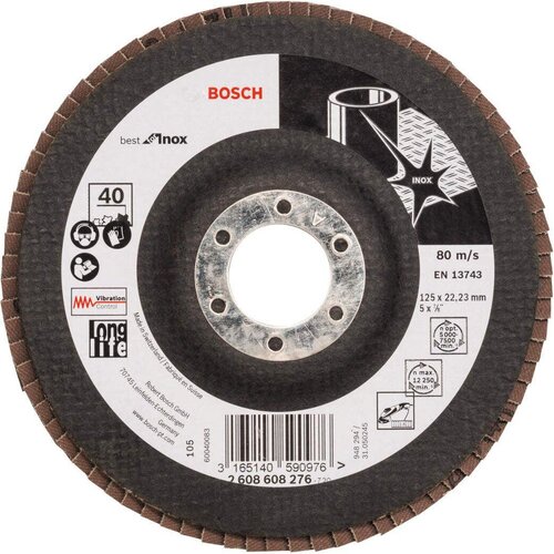 Bosch lamelni brusni disk X581, best for inox 125 mm, 22,23 mm, 40 - 2608608276 Slike