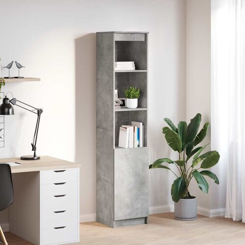 vidaXL Visoka omara betonsko siva 37,5x35x180 cm inženirski les Cene