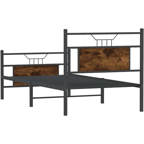 VidaXL Okvir kreveta bez madraca dimljena boja hrasta 75x190 cm drveni Slike
