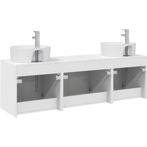  Set ormarića za kupaonicu 3 kom. Bijela visokog sjaja 49,5 x 44,5 x 65 cm Slike