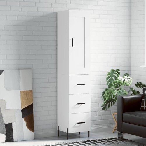 vidaXL Visoka omara bela 34,5x34x180 cm inženirski les Cene