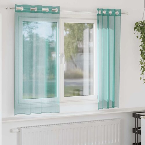vidaXL Voile zavjese s ušicama 2 kom tirkizne Cijene