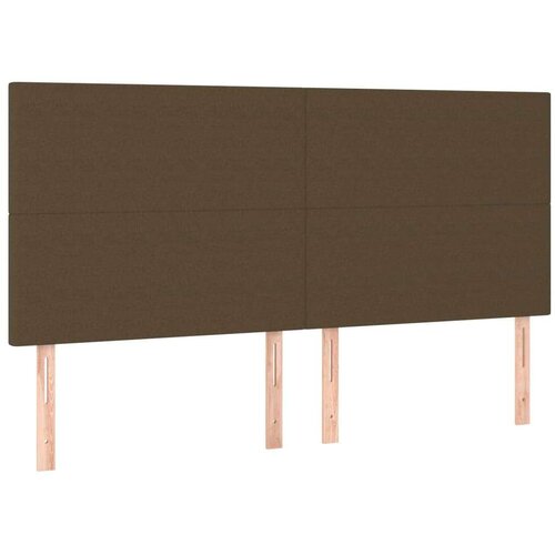  Okvir za krevet s uzglavljem tamnosmeđi 200x200 cm od tkanine Slike