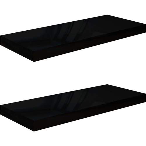 Maison Chic 2 kosi Lebdeče Stenske Police - Viseče police sijaj črne 60x23,5x3,8 cm MDF, (21793772) Cene