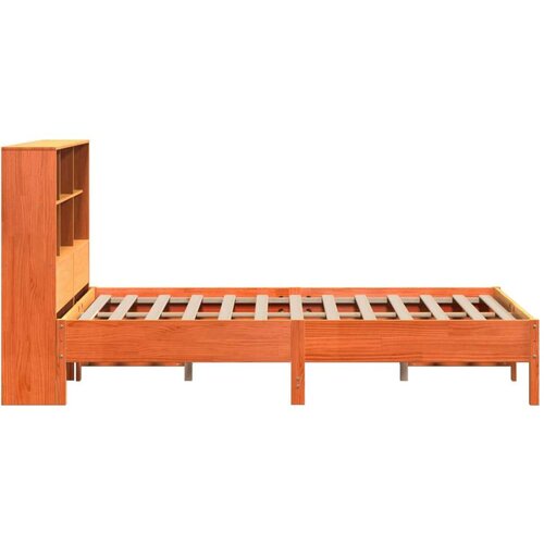 VidaXL Krevet s regalom za knjige bez madraca 150x200 cm od borovine Slike