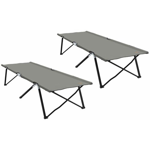  Sklopivi kamperski krevet 2 pcs Siva 206 x 76 x 74 cm Slike