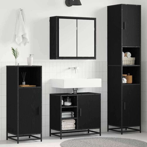 vidaXL set namještaja za kupaonicu 4 pcs crni hrast 65 x 33 x 60 cm Cene
