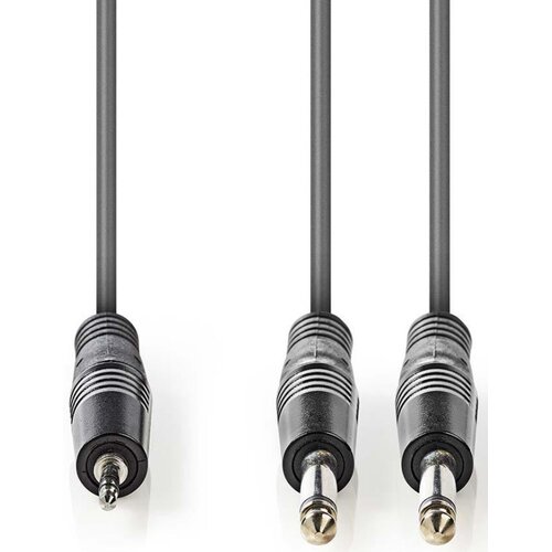 Nedis COTH23200GY15, Stereo audio kabl, 2x 6,35 mm mu&amp;scaron;ki, 3,5 mm mu&amp;scaron;ki, Niklovani, 1,50 m, Okrugli, sivi Slike