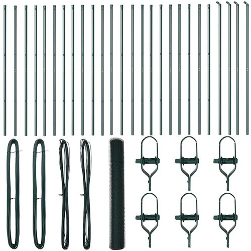 vidaXL Ogrodje s stebri Zelena 1.2 x 50 m Jeklo s PVC premazom, (5000096073) Cene