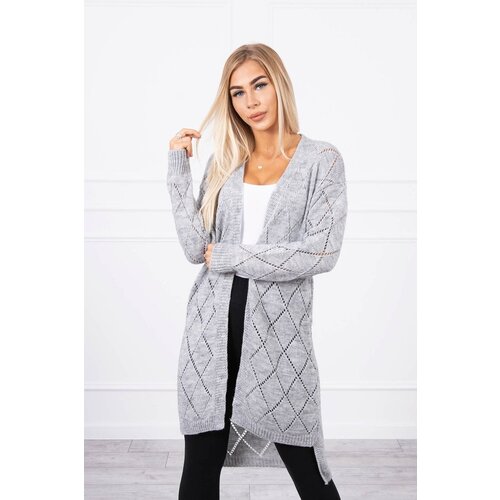 Kesi Sweater with a geometric pattern in gray color Slike