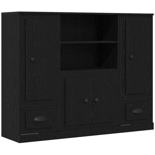  Highboard Crni hrast 132 x 35.5 x 103.5 cm Konstruirano drvo Slike
