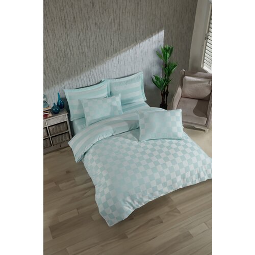 Aberto Design komplet posteljina Kareli Saten, 200x220 cm, Menta Cene