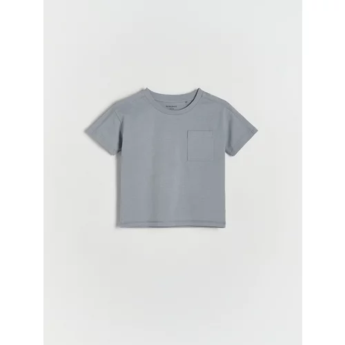 Reserved - Predimenzionirana majica kratkih rukava s džepom - steel blue