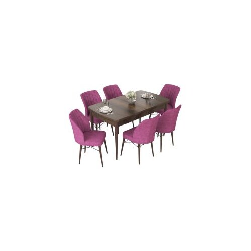 Hanah home set trpezarijski sto i 6 stolica nef baroque purple Cene