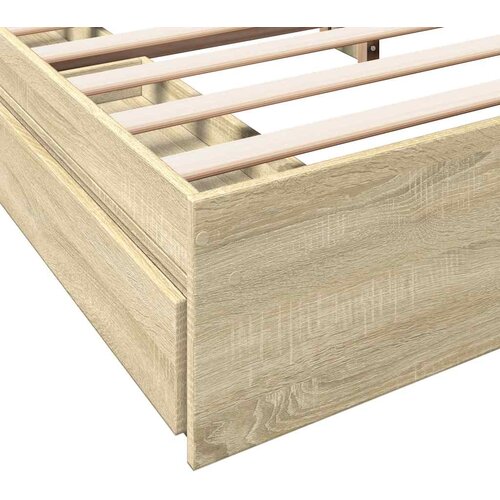  Okvir za krevet s ladicama boja hrasta 180x200 cm Slike