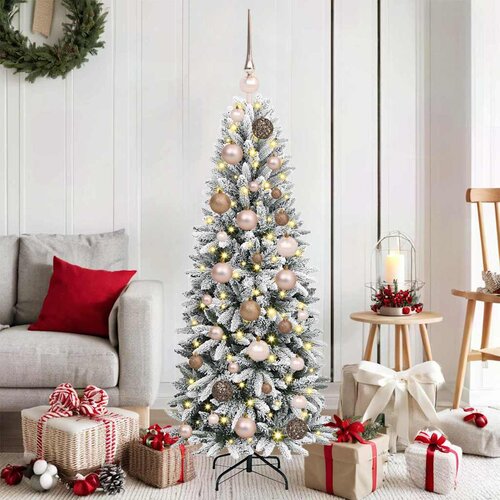 vidaXL Umestno božično drevo med 150 LED Bela 53 x 53 x 120 cm Cene