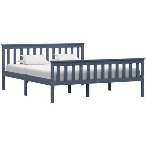  Okvir za krevet od masivne borovine sivi 160 x 200 cm Slike