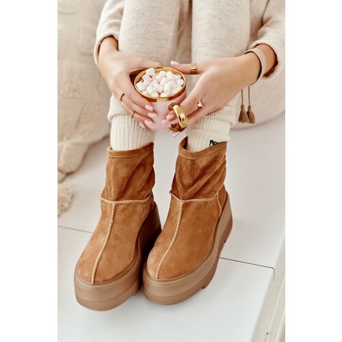 Kesi Women&amp;#039;s leather shoes with a massive sole Camel Zazoo 3424 Slike