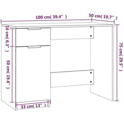  Radni stol boja betona 100 x 50 x 75 cm od konstruiranog drva Slike