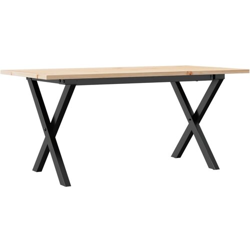  Stolić za kavu X-oblika 90x40x45 cm borovina i čelik Slike